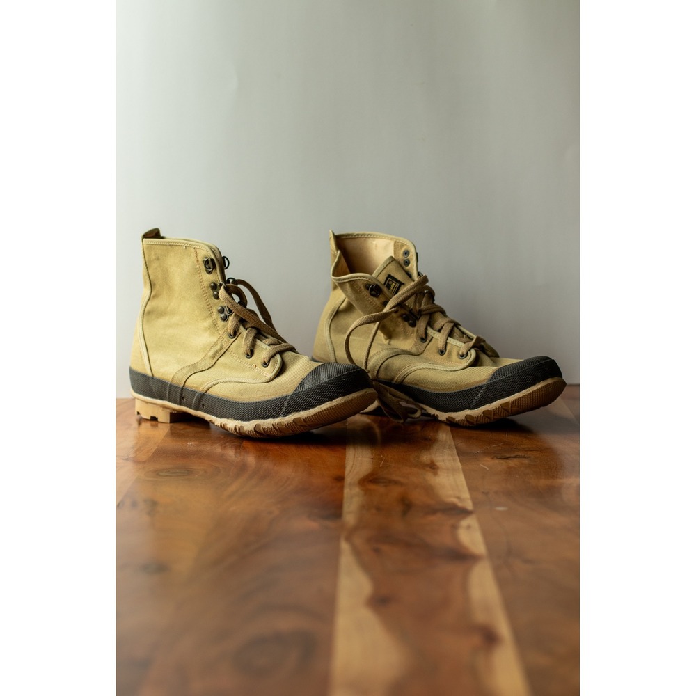 Vtg Hodgman Lakestream Canvas Wading Boots Style 19202 Mens Size 12 Lug Sole - Picture 1 of 8
